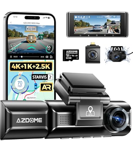 Amazon.com: AZDOME M550 Max 4K 3CH Dash Cam with JYX05 Type-C